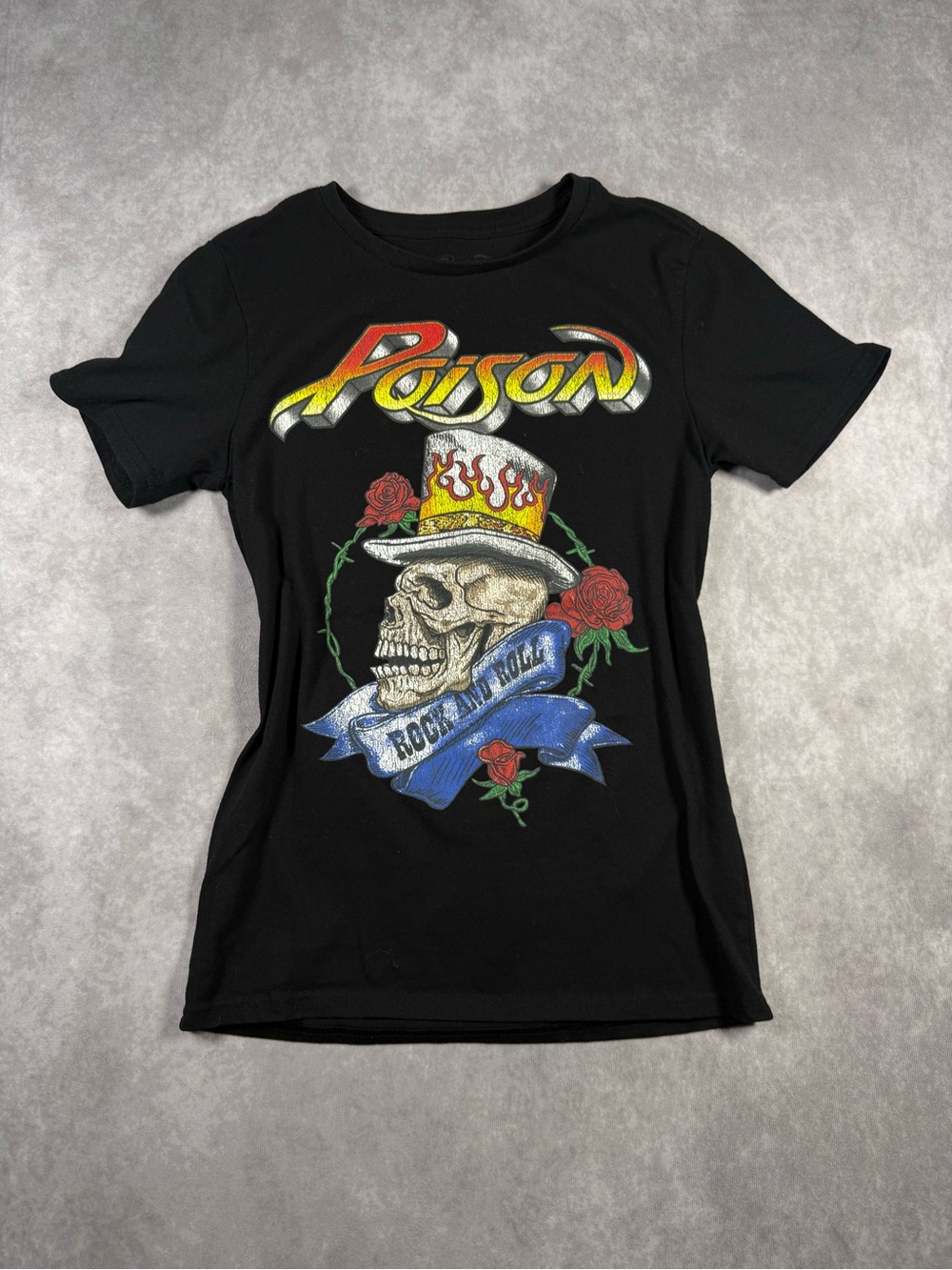 Poison Black Graphic Band Tee - Unisex Black Top Rock and Roll Size Small